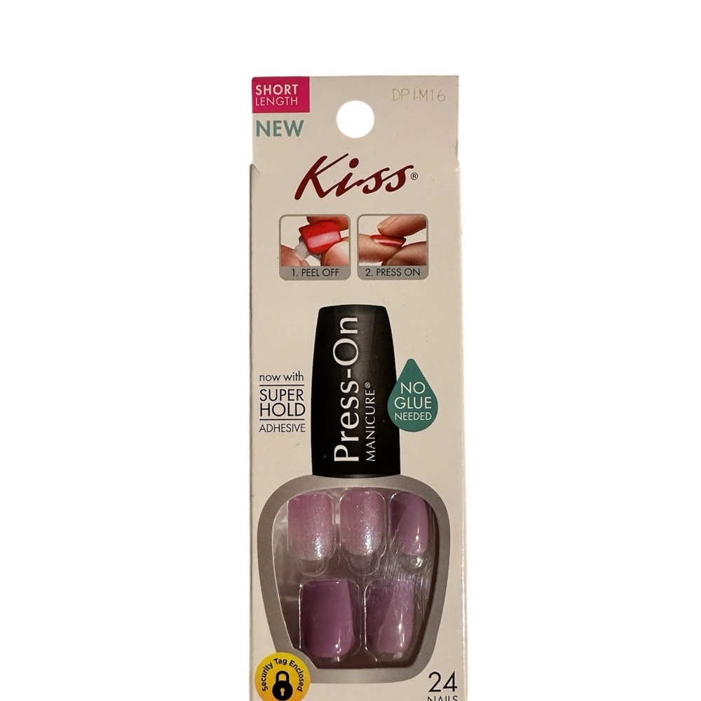 Kiss Press-On Manicure No Glue Nails~Mistaken Identity Lilac Purple~Short Length